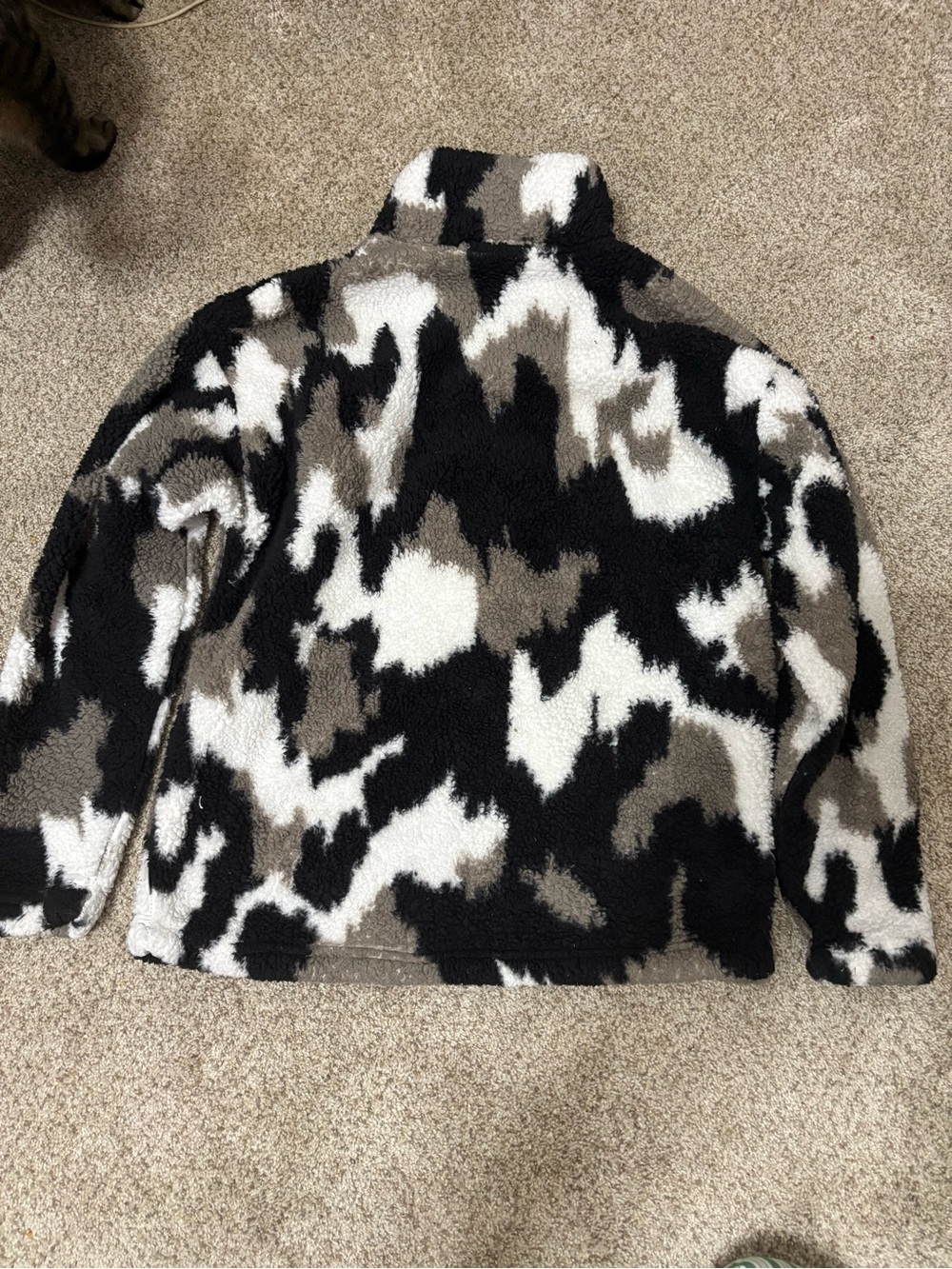 Eddie Bauer Sherpa Fleece 1/4 Zip-Up Women’s Pullover M abstract print